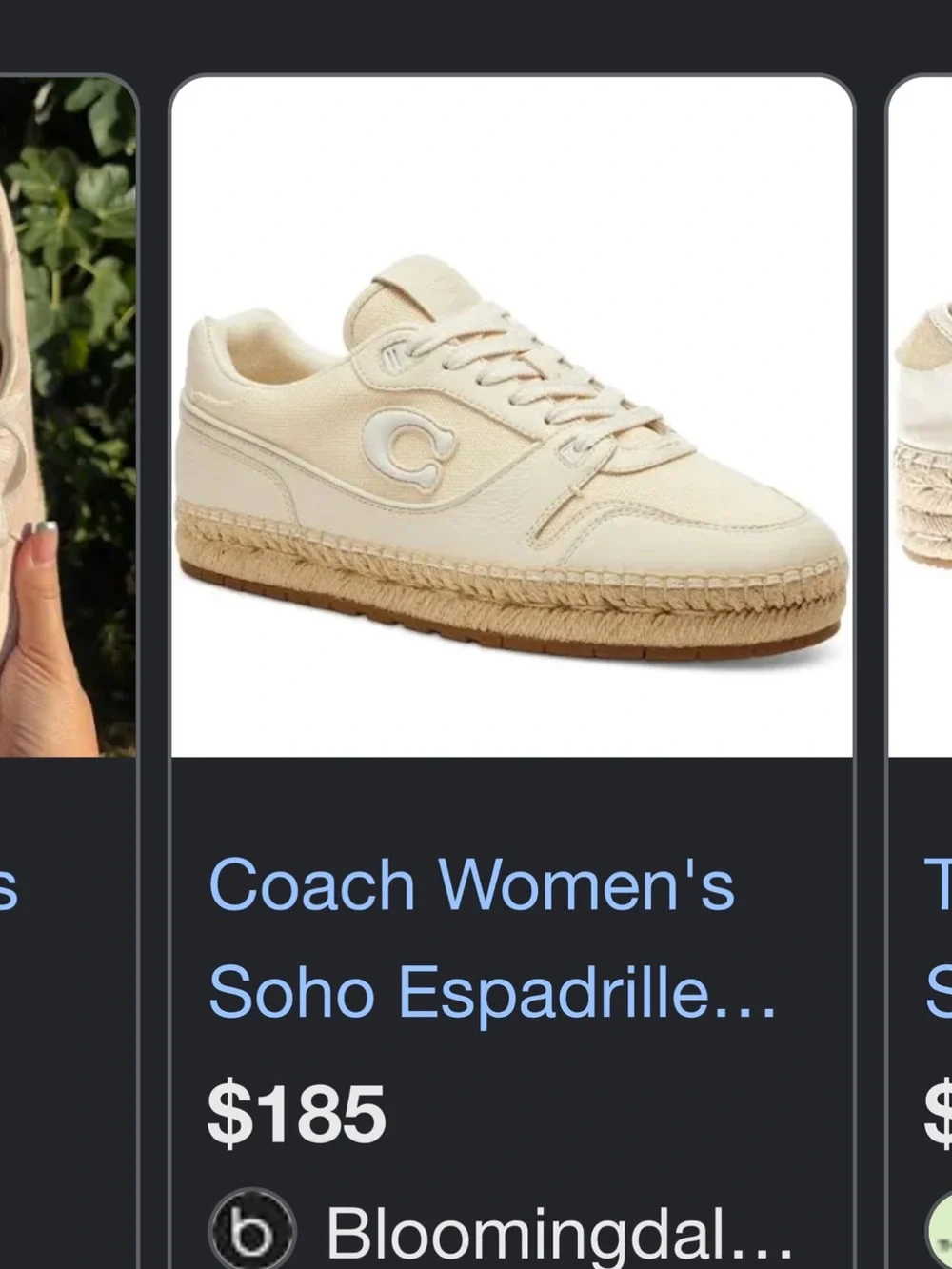 Coach Cream Espadrille-Trim Lace-Up Sneakers